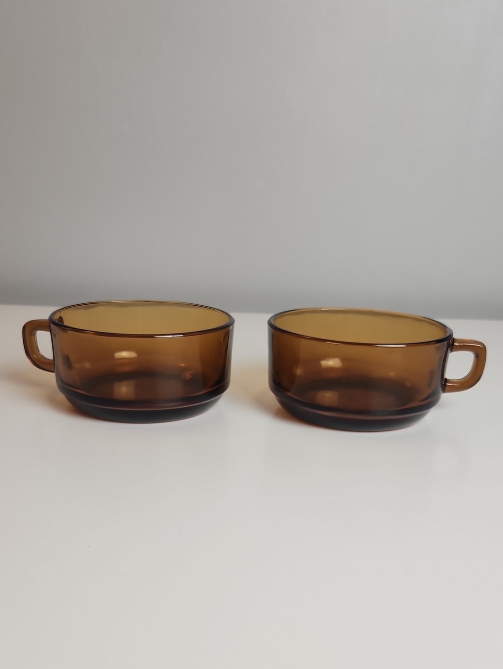 Vintage 70s 80s Amber Anchor Hocking Chili Soup Bowls Set Of 2